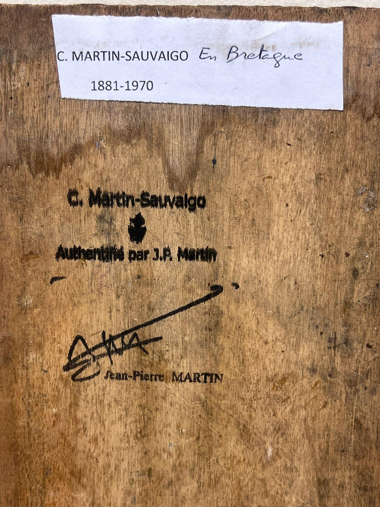 Antiguo cuadro al óleo firmado por un impresionista francés con vistas al mar en venta 1