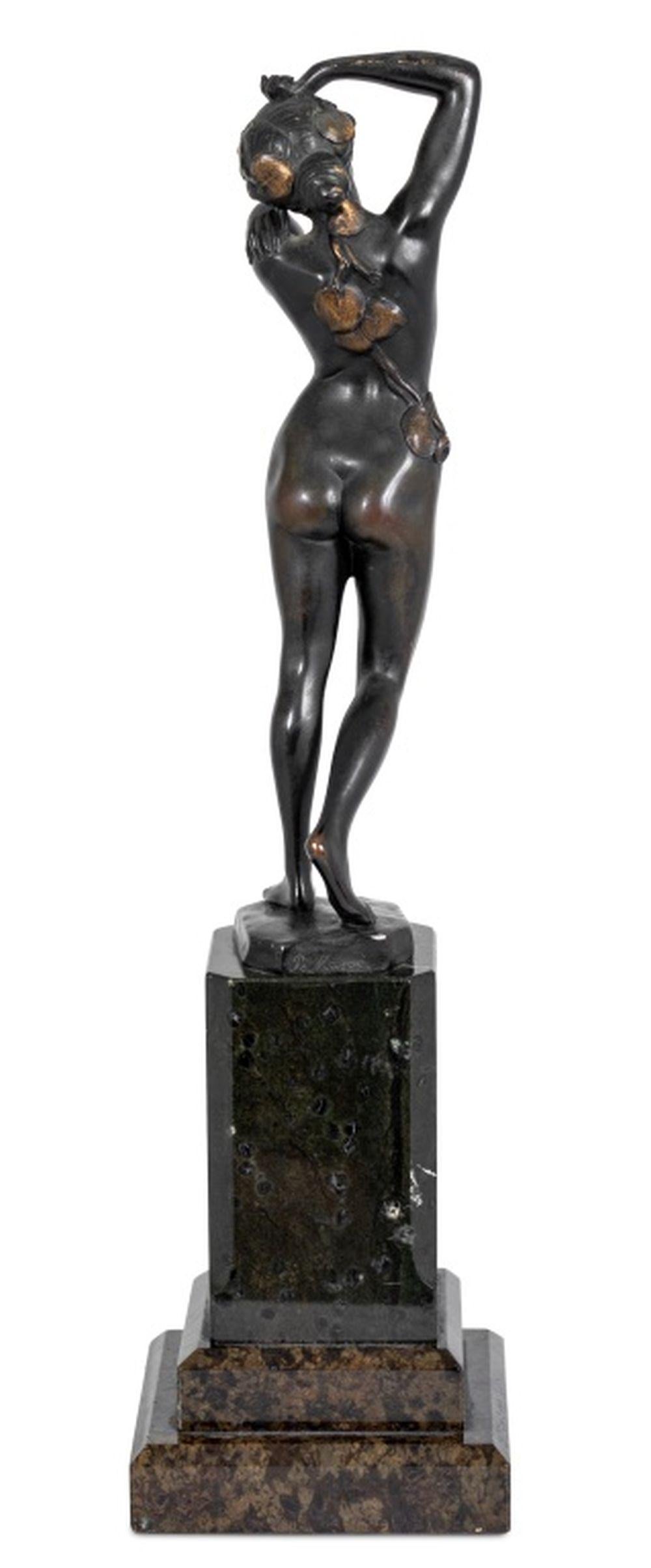 Art Nouveau Charles Masse Donna nuda in bronzo patinato in vendita