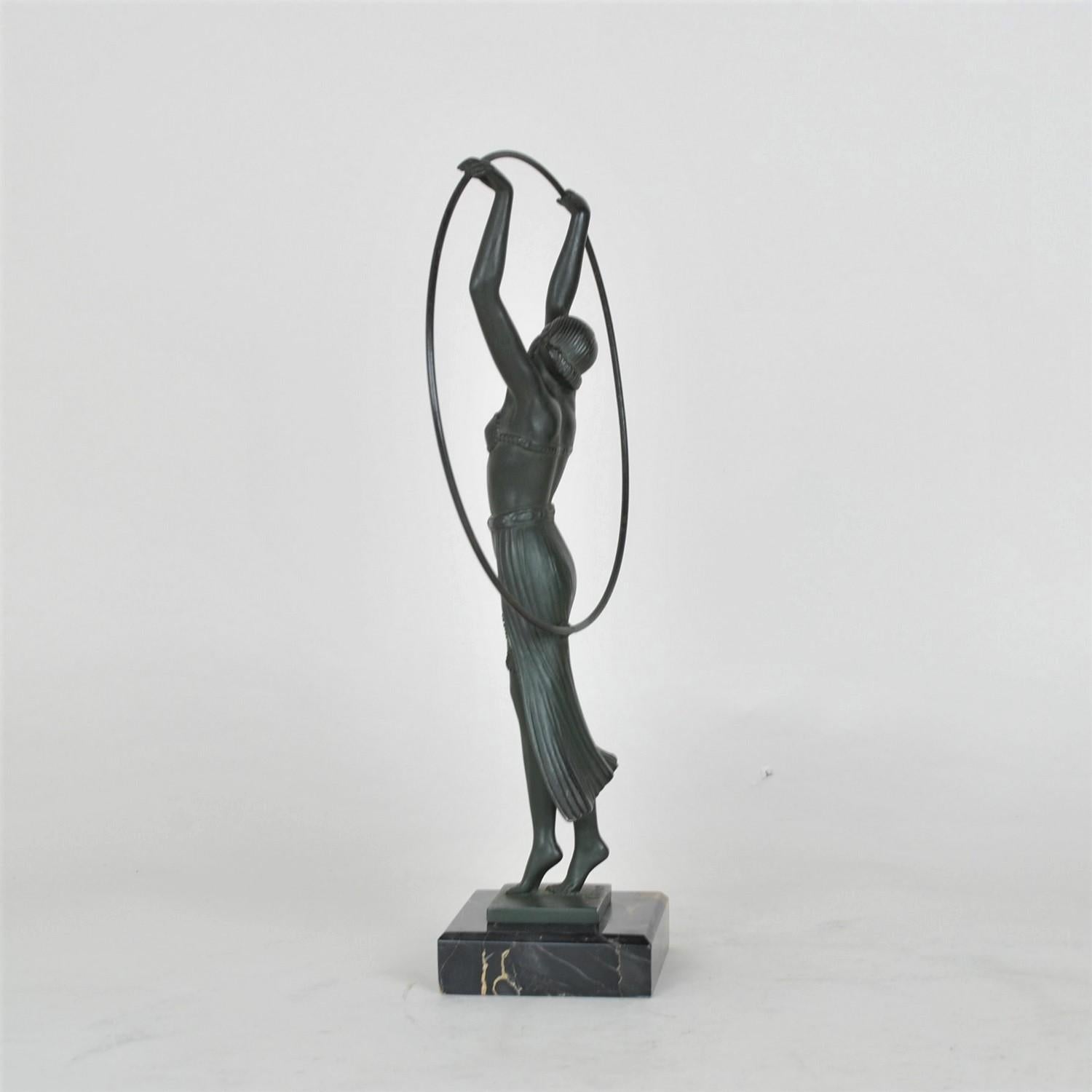 French Charles & Max Le Verrier, Bayadère, Signed Sculpture, Art Deco, XXth Century