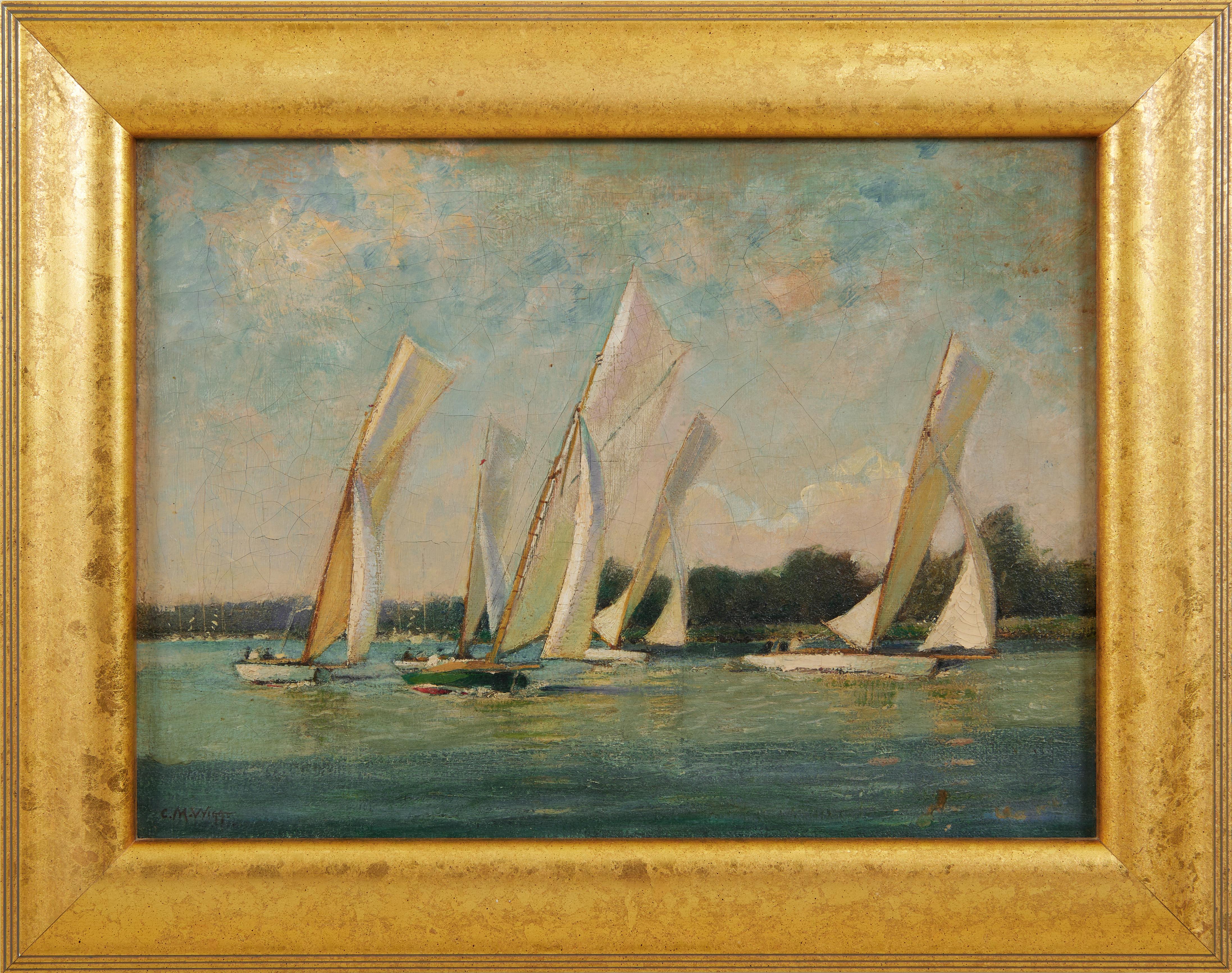 Paysage marin du 20e siècle naviguant sur les Norfolk Broads en Angleterre