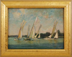 20th Century Seascape Sailing the Norfolk Broads in England