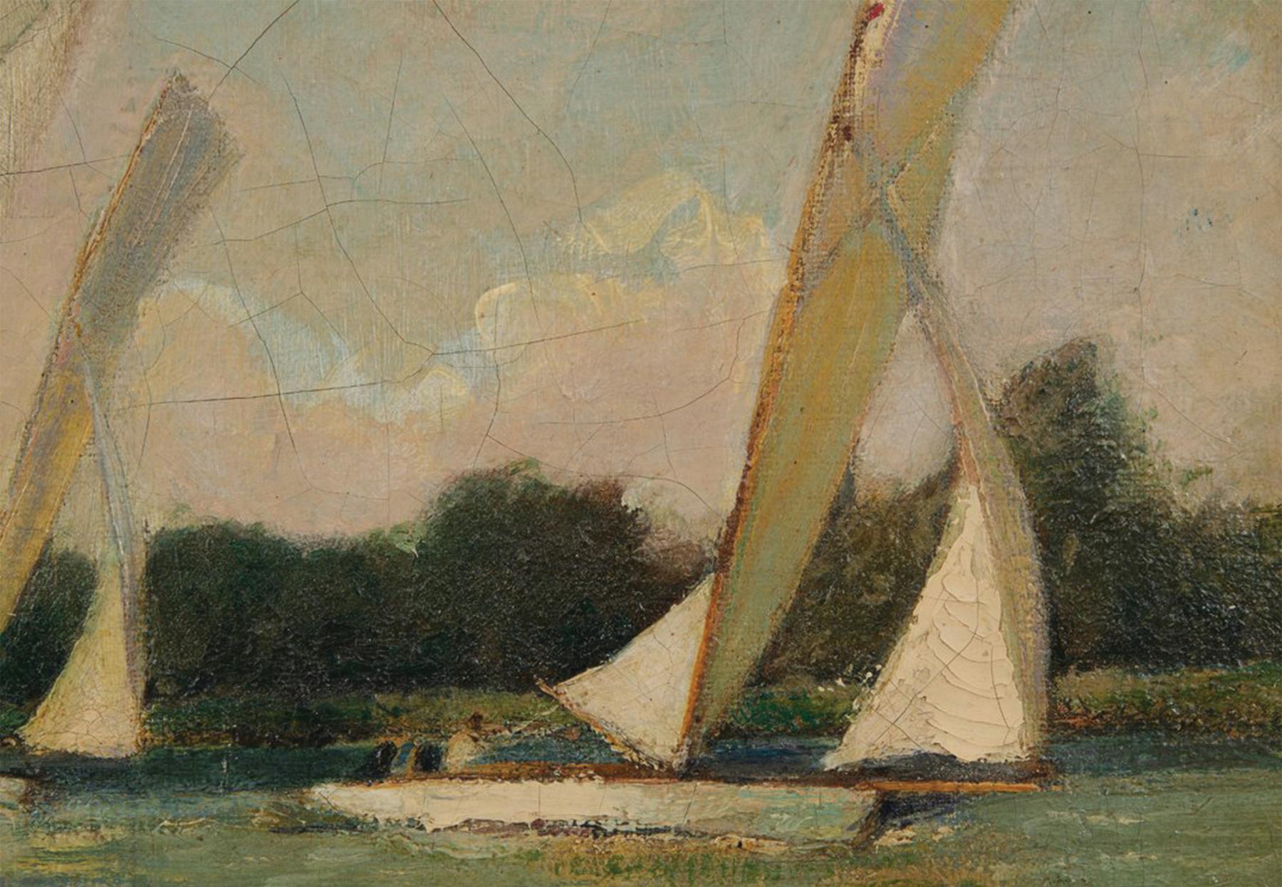 Navegando por los Norfolk Broads, paisaje marino británico de principios del siglo XX con veleros en venta 8