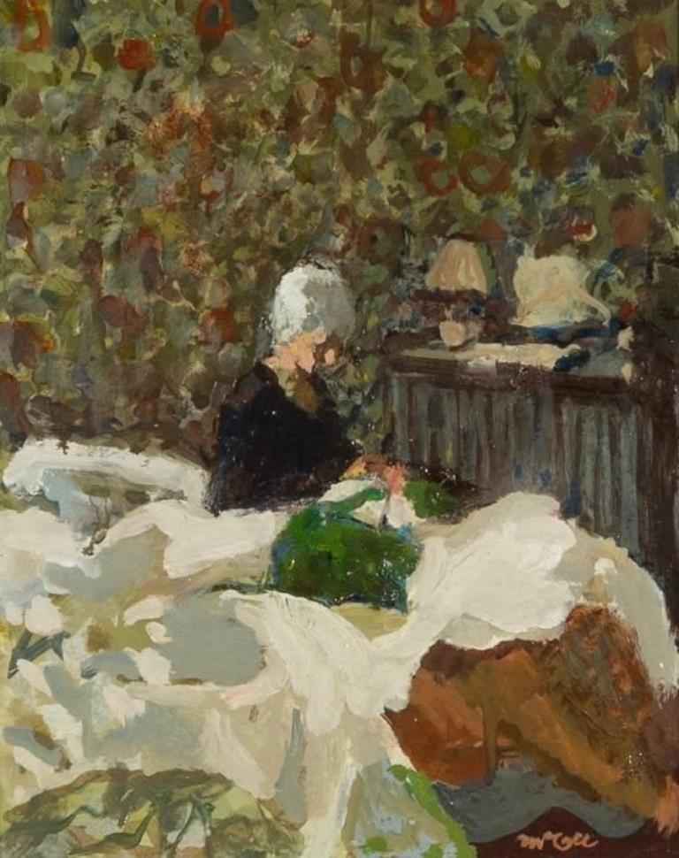 La borsa verde, dipinto a olio su tavola di Charles McCall 1907-1989

Informazioni aggiuntive:
Mezzo: Olio su tavola
21 x 17 cm
8 1/4 x 6 3/4 in
Firmato; ulteriormente firmato e titolato su un'etichetta attaccata verso

Provenienza
Collezione