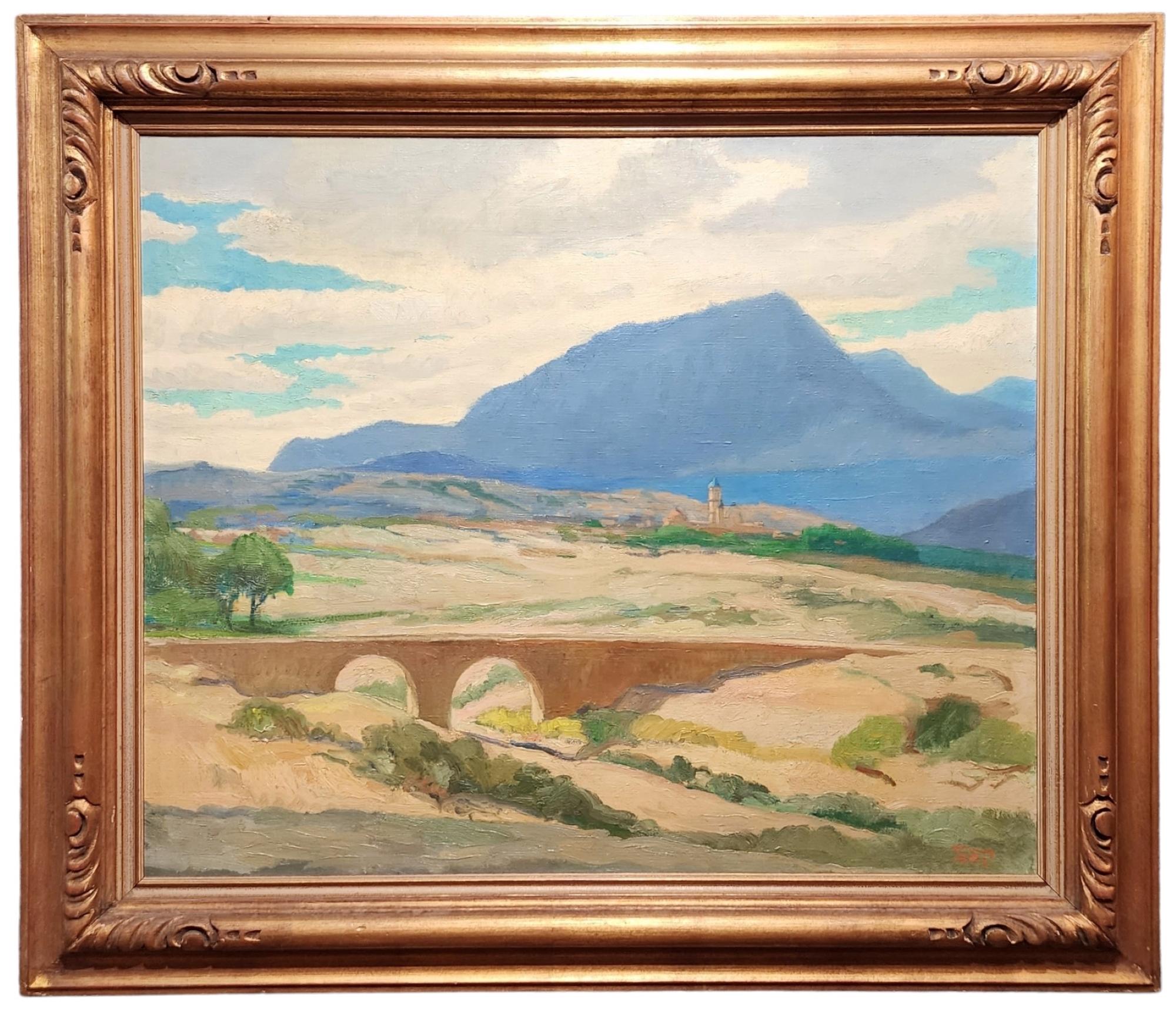 Charles McLaughlin Landscape Painting - Auqaduct e Saltillo, Mexico, Impressionist Landscape, Rookwood