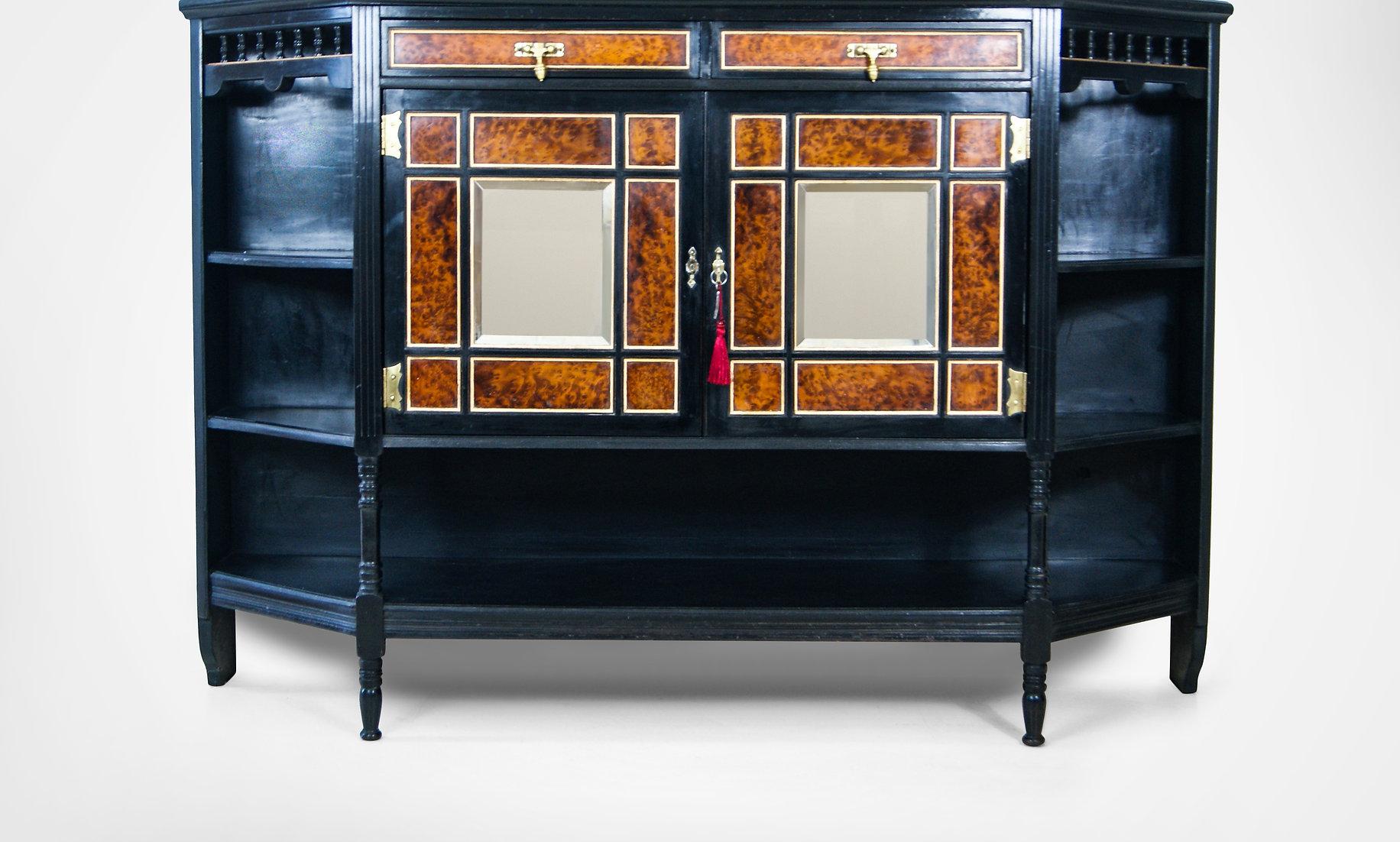 Late 19th Century Charles Meeking & Co London Victorian Mirrored Chiffonier Hall Stand For Sale