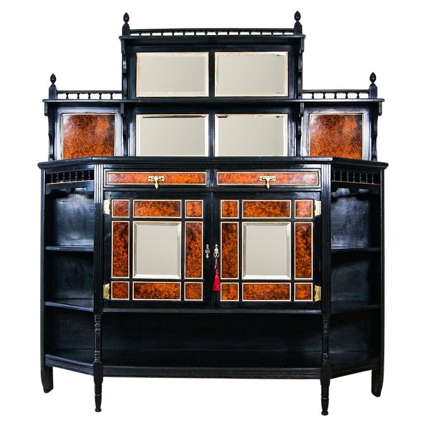 Charles Meeking & Co London Victorian Mirrored Chiffonier Hall Stand For Sale