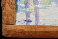 Paysage au bord du lac - Post Impressionist Landscape Oil by Charles Menneret