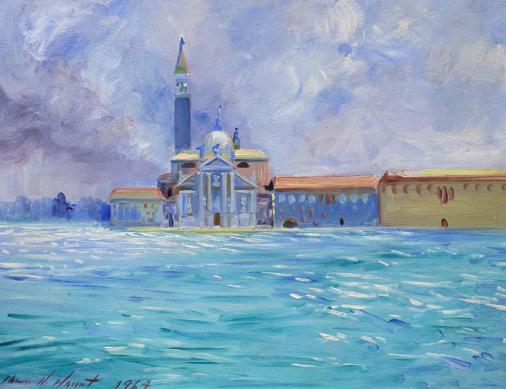 Charles Merrill Mount Landscape Painting – San Giorgio Maggiore, Venedig, Italien, amerikanischer Impressionist, Öl