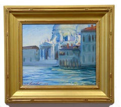 Sinfonia del sole, Venezia, Italia, Impressionista, olio, canali, paesaggio urbano