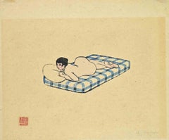 Nu Allongé - Woodcut by Charles Émile Egli - Early 20th Century