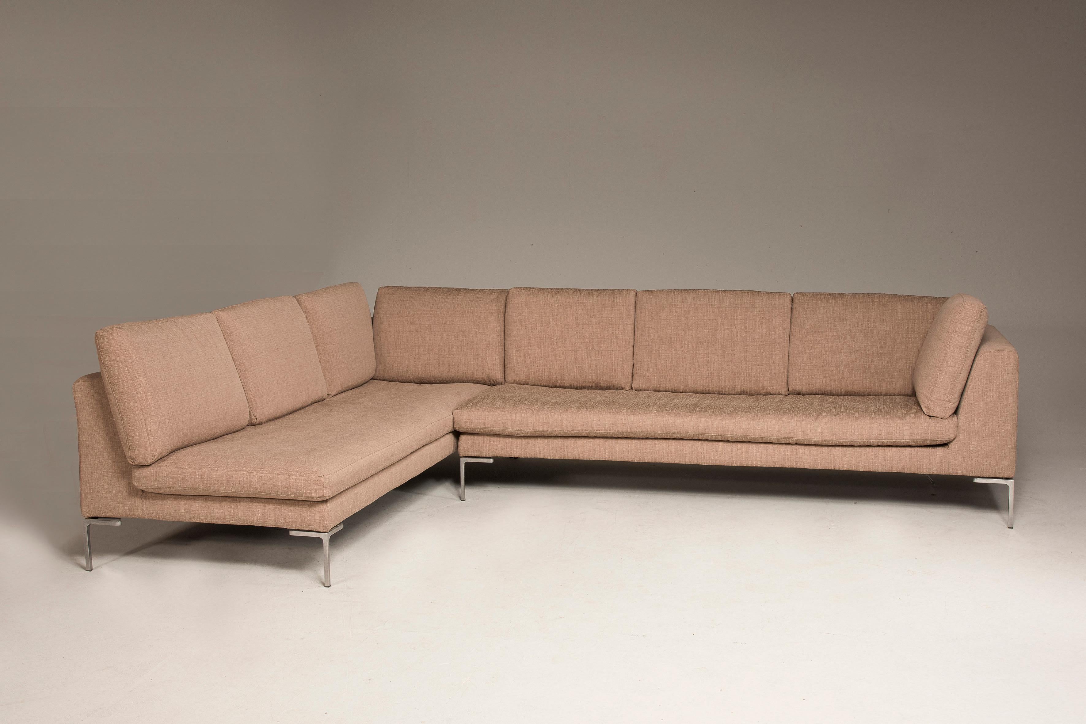 Charles Model by Antonio Citterio for B&B Italia Beige Color Sofà and Bench Set 3