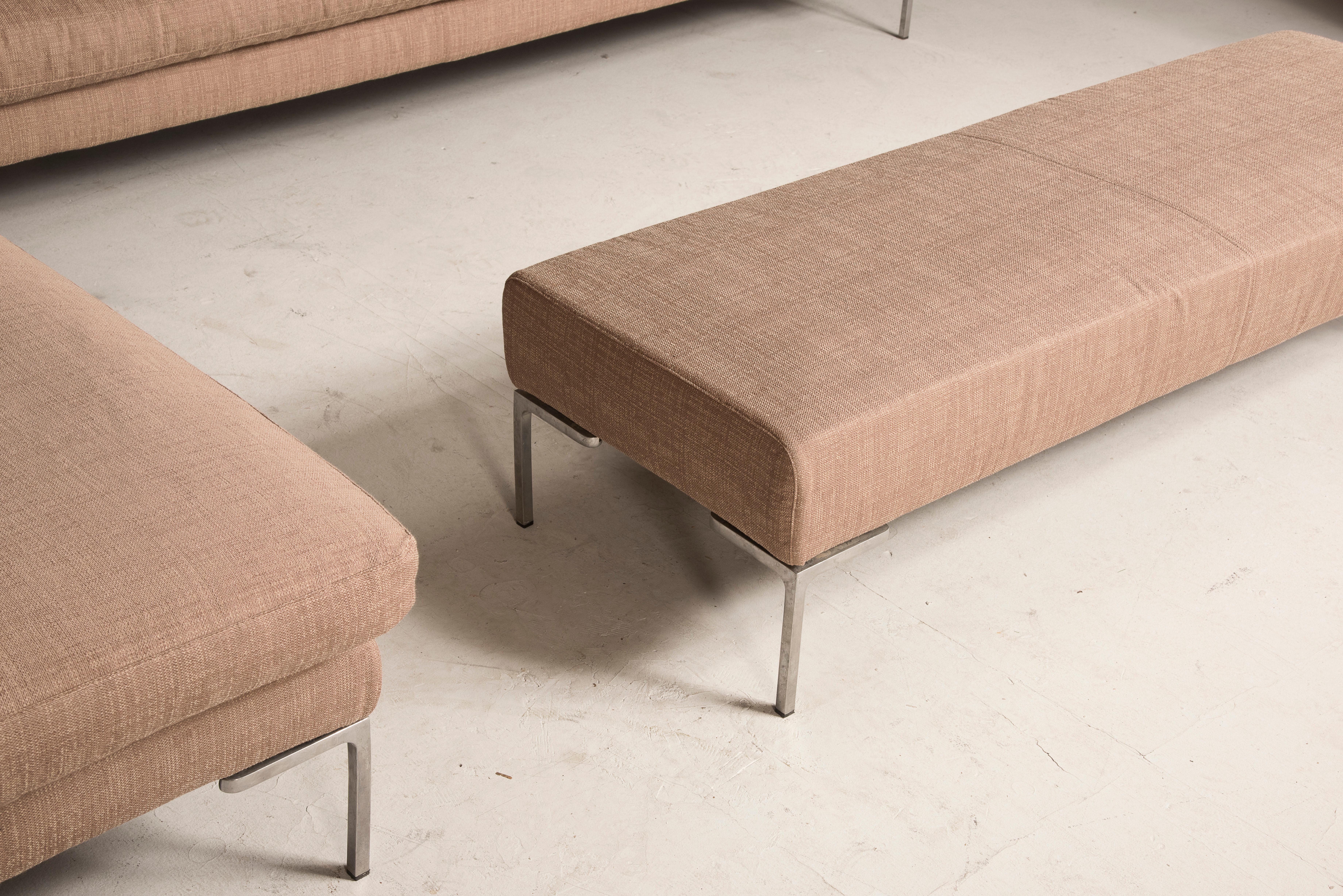 Charles Model by Antonio Citterio for B&B Italia Beige Color Sofà and Bench Set 2