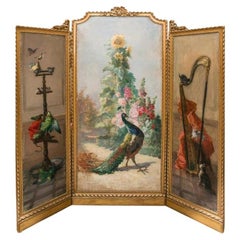 Charles Monginot Antique Impressionist Oil Triptych