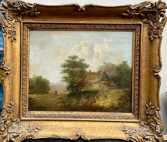 Paysage anglais du 19e siècle avec cottage