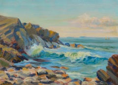 Rugged California Coast, 1930's Impressionistic Seascape, Signed 18x24