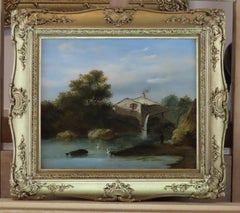 Original Oil on Canvas, Charles Morris senior. "A Water Mill on the Lymm"