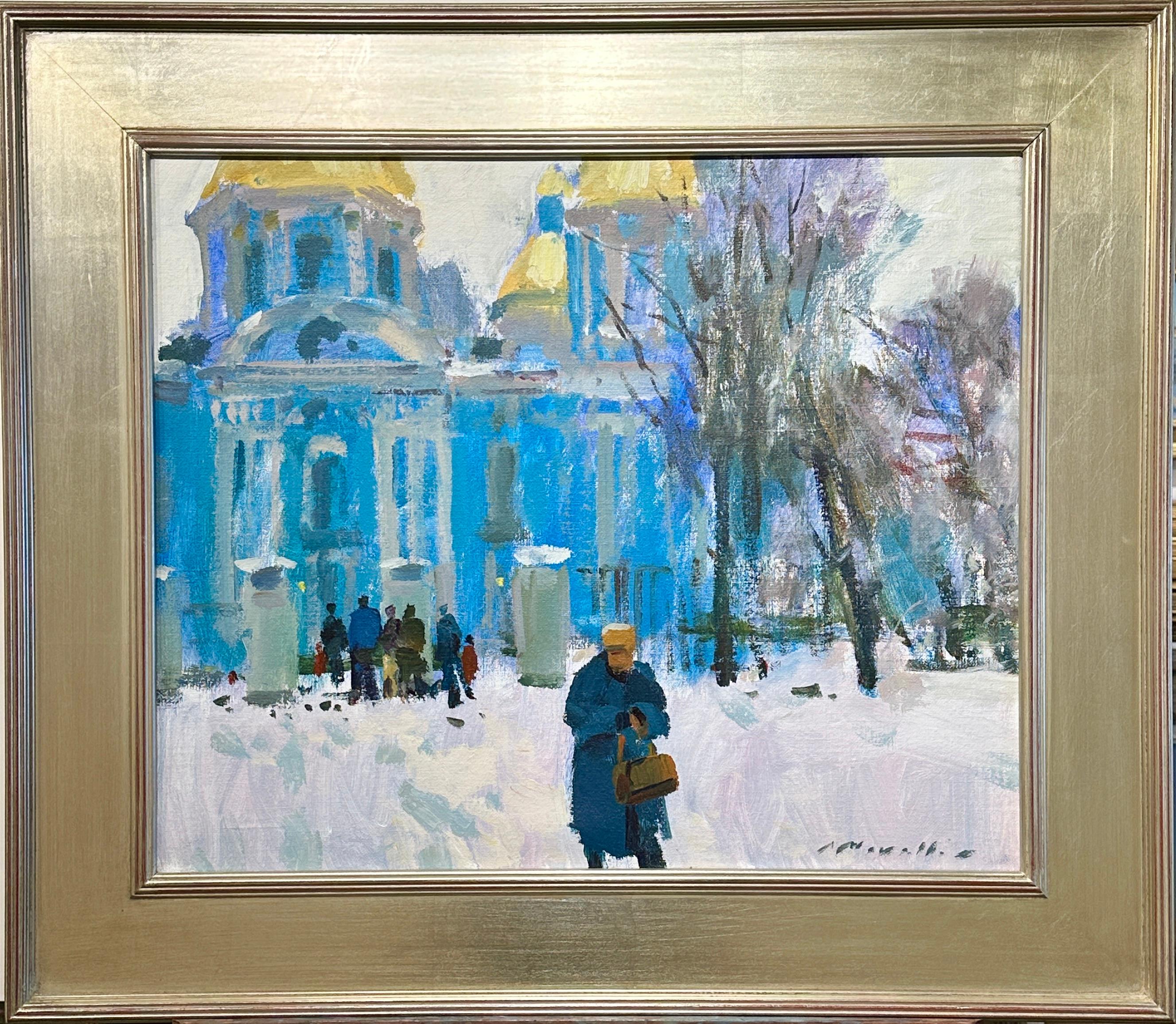 Artista de Gloucester Charles Movalli (1945-2016) Pintura de paisaje 