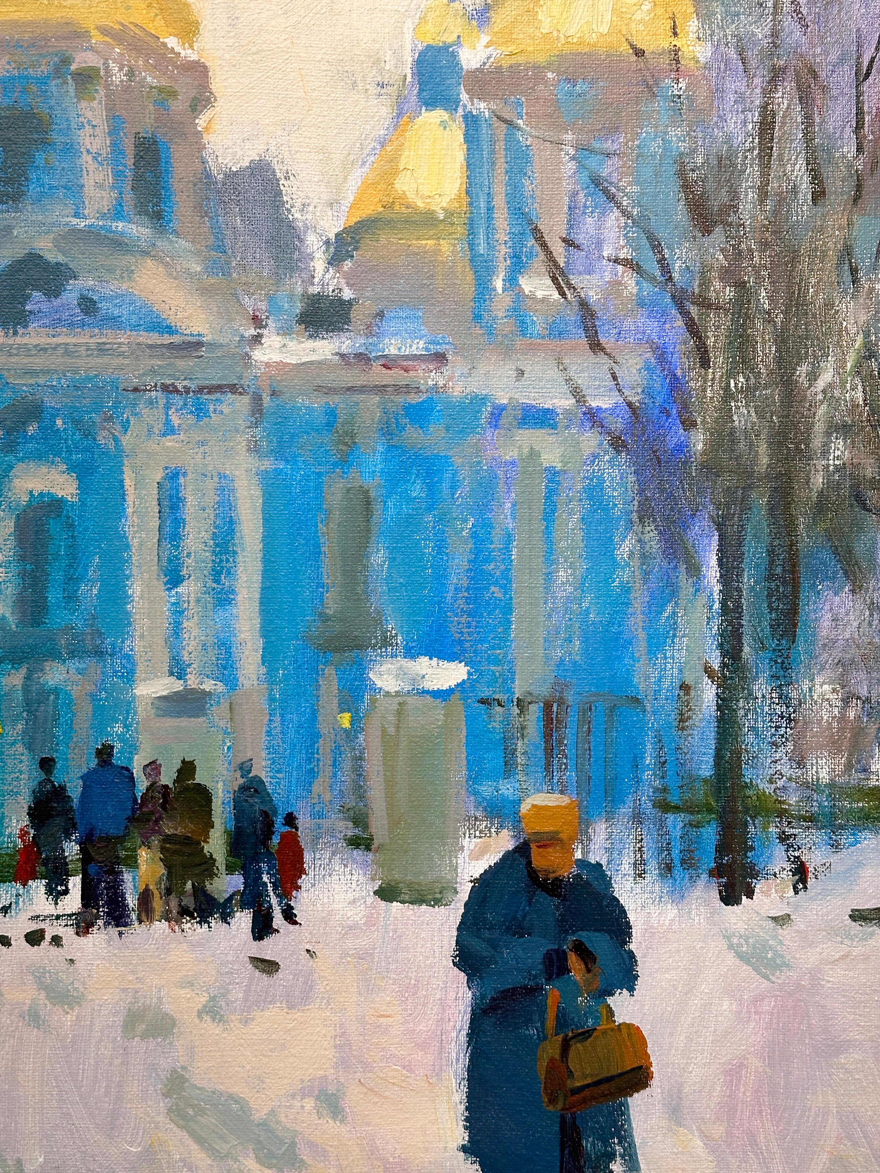 Artista de Gloucester Charles Movalli (1945-2016) Pintura de paisaje 