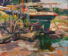 In the Harbor done by artist Charles Movalli (1945-2016)