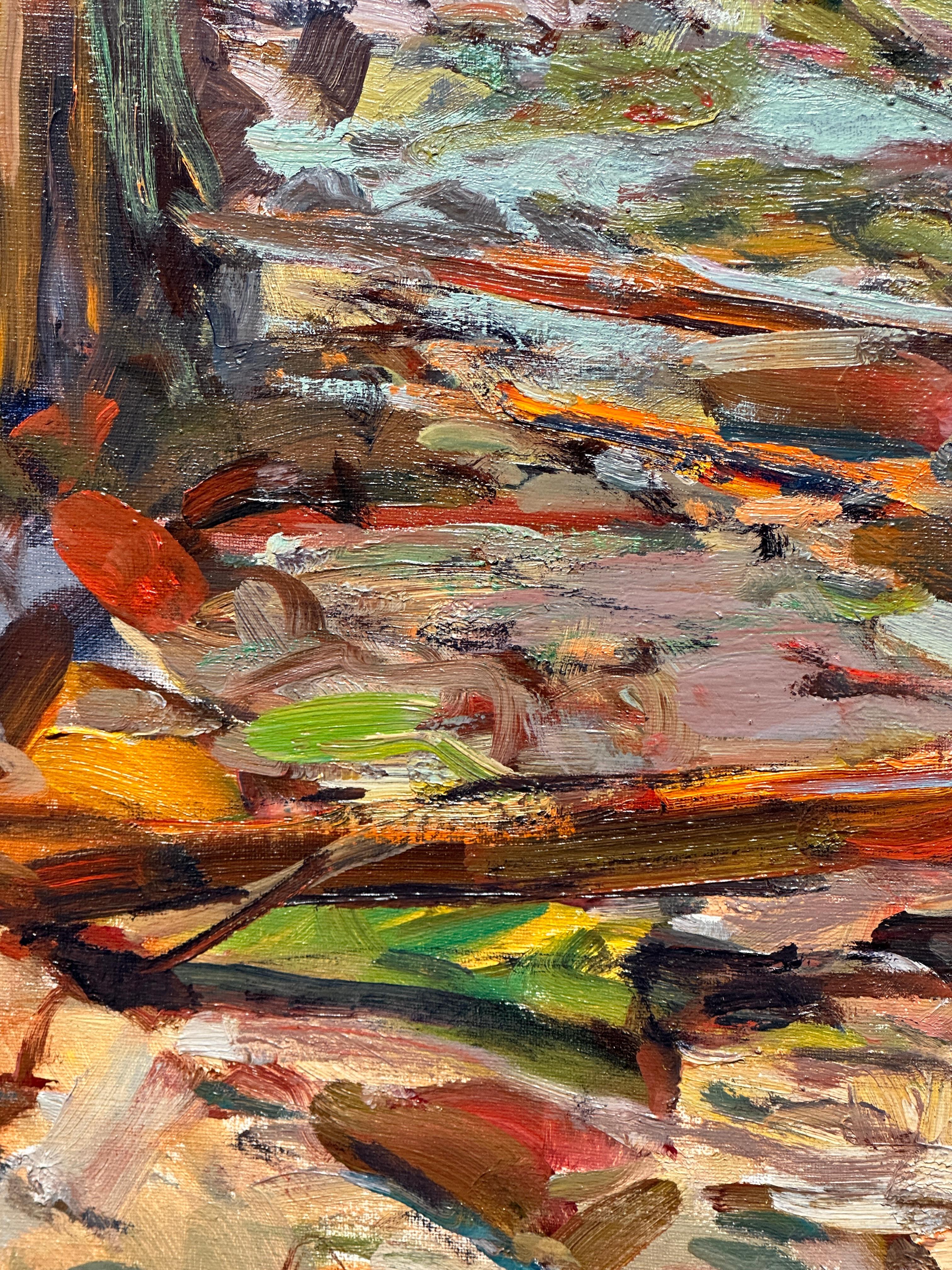 Pintura abstracta realizada por el artista Charles Movalli, titulada 