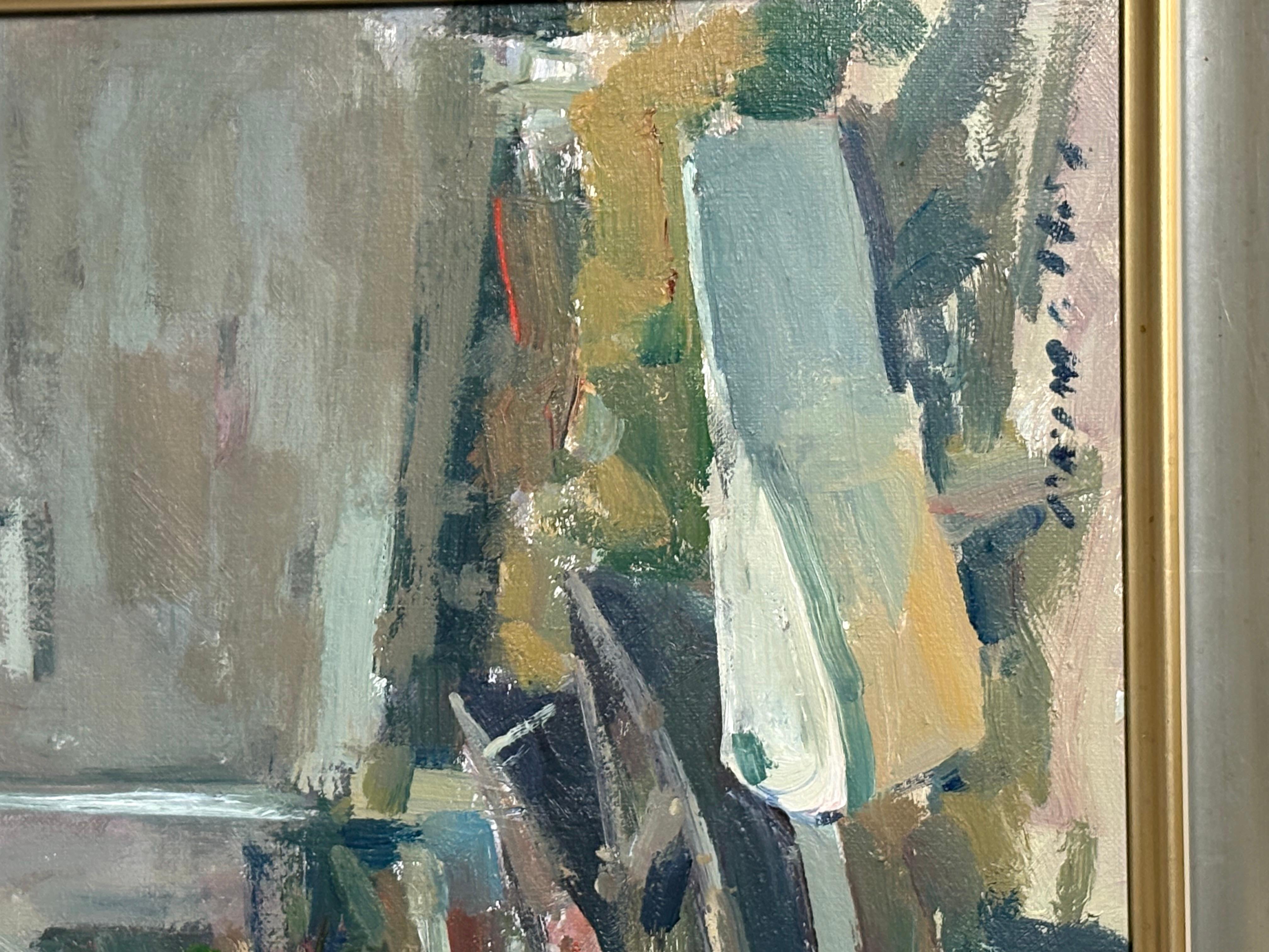 Charles Movalli (1945-2016) Gloucester Artist Acrylic Painting on canvas 