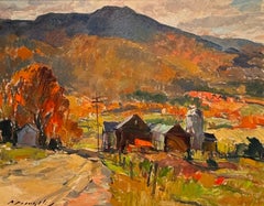 Vintage "Mount Mansfield" Landscape Painting by Charles Movalli (1945-2016)