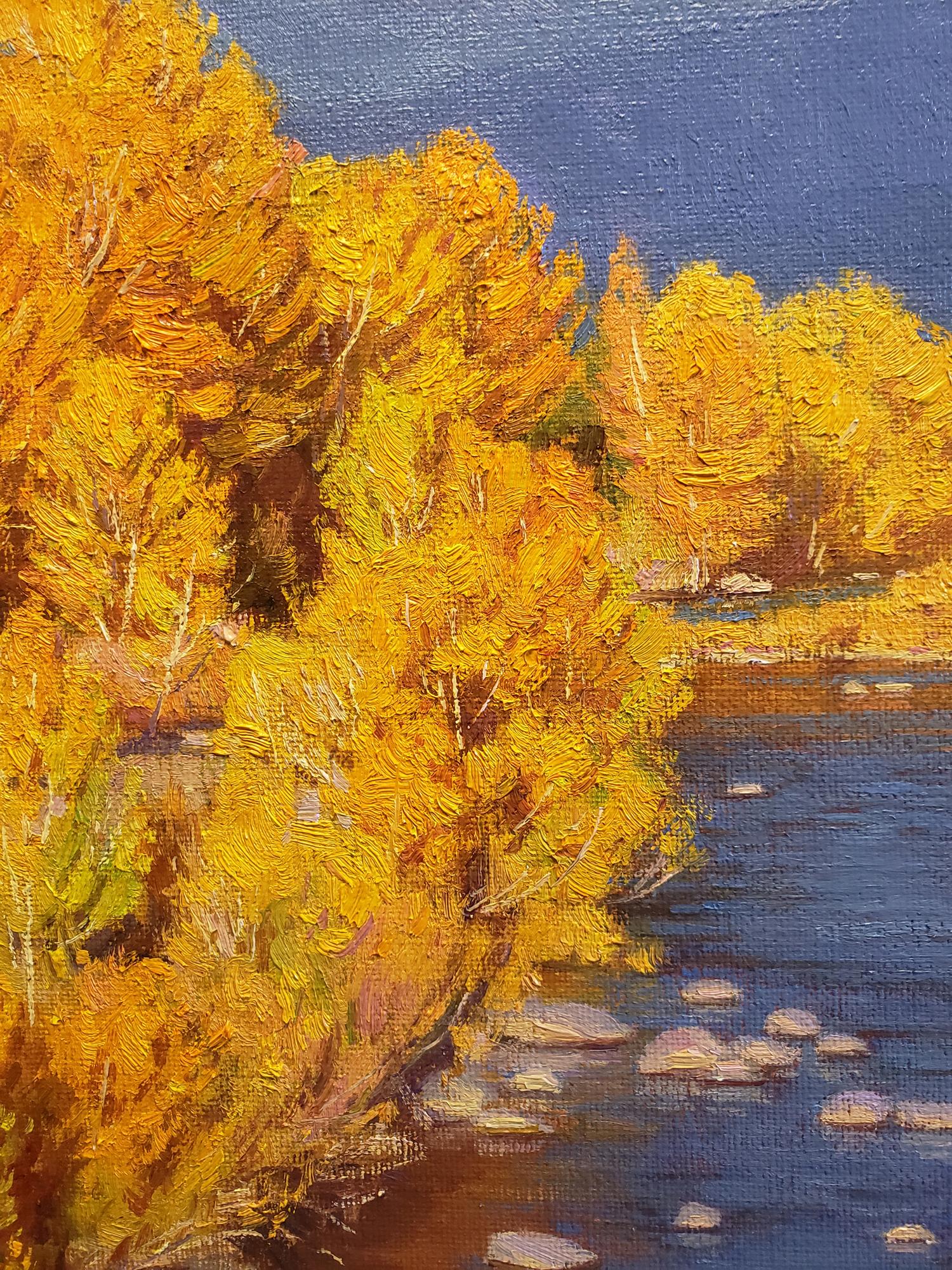 Autumn Textures - Impressionist Painting by charles muench