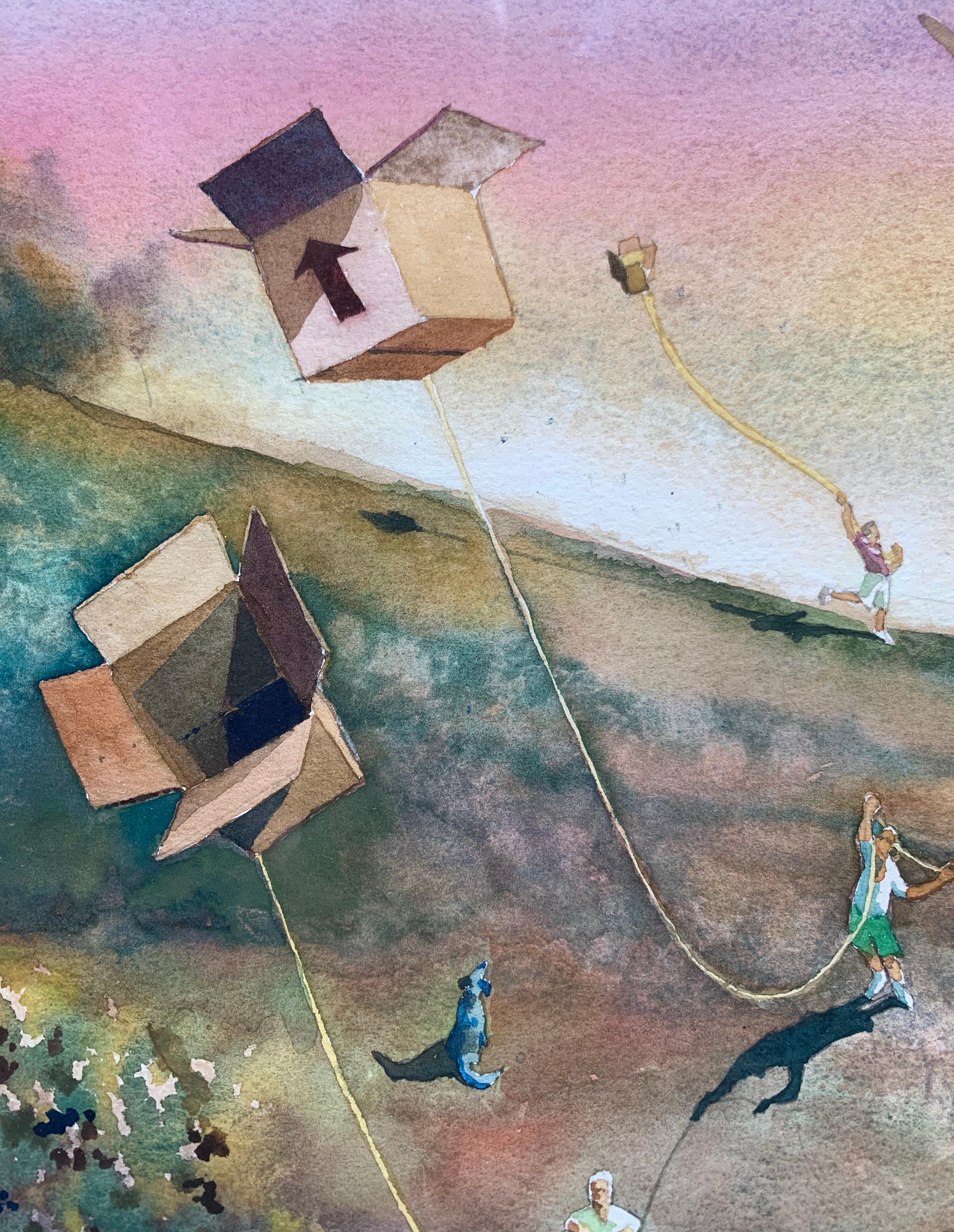 Box Kites (paesaggio surrealista) - Painting Surrealismo di Charles Murphy