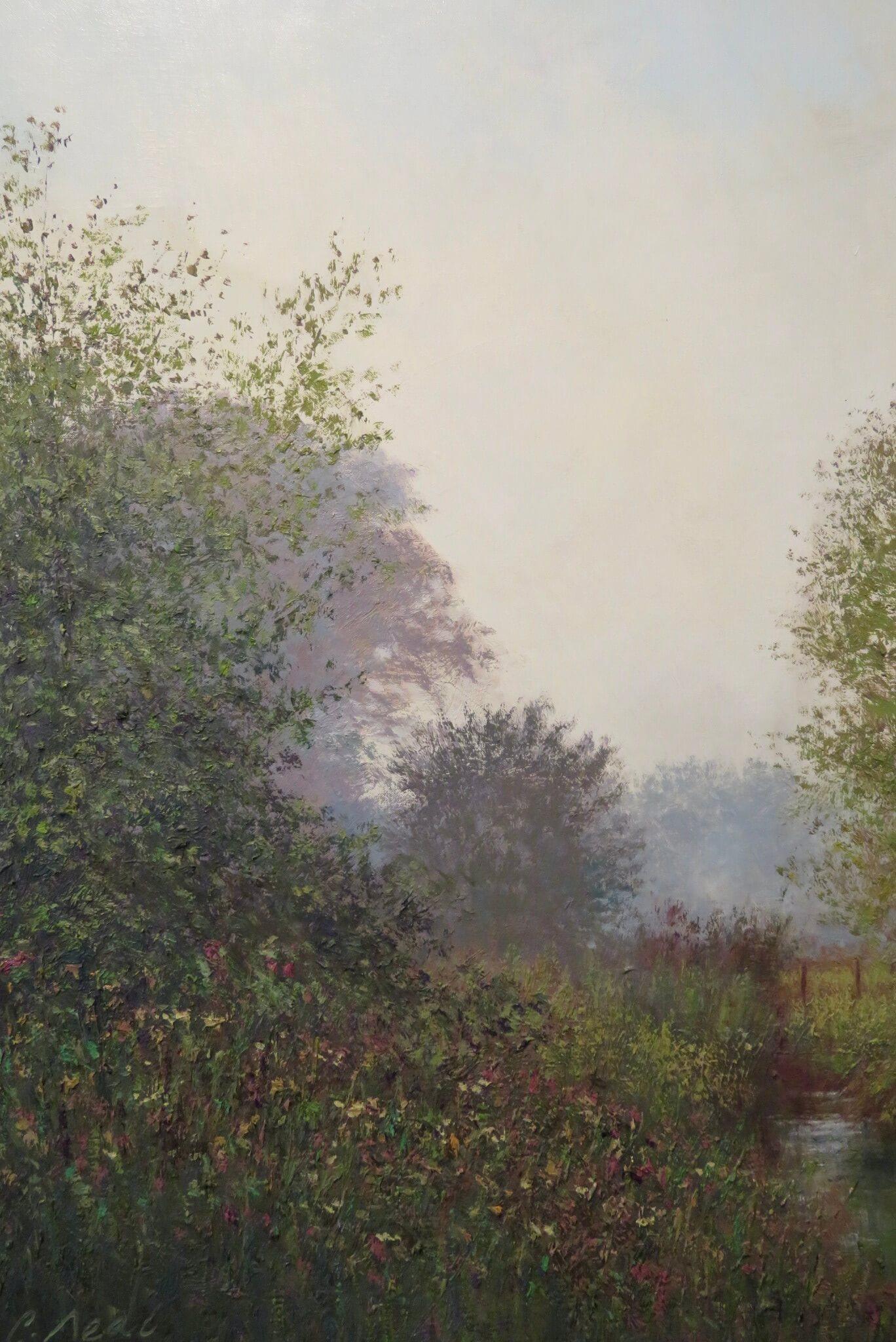 Cuadro al óleo original al óleo impresionista BIG post PAISAJE DE COTSWOLD de Charles Neal en venta 4