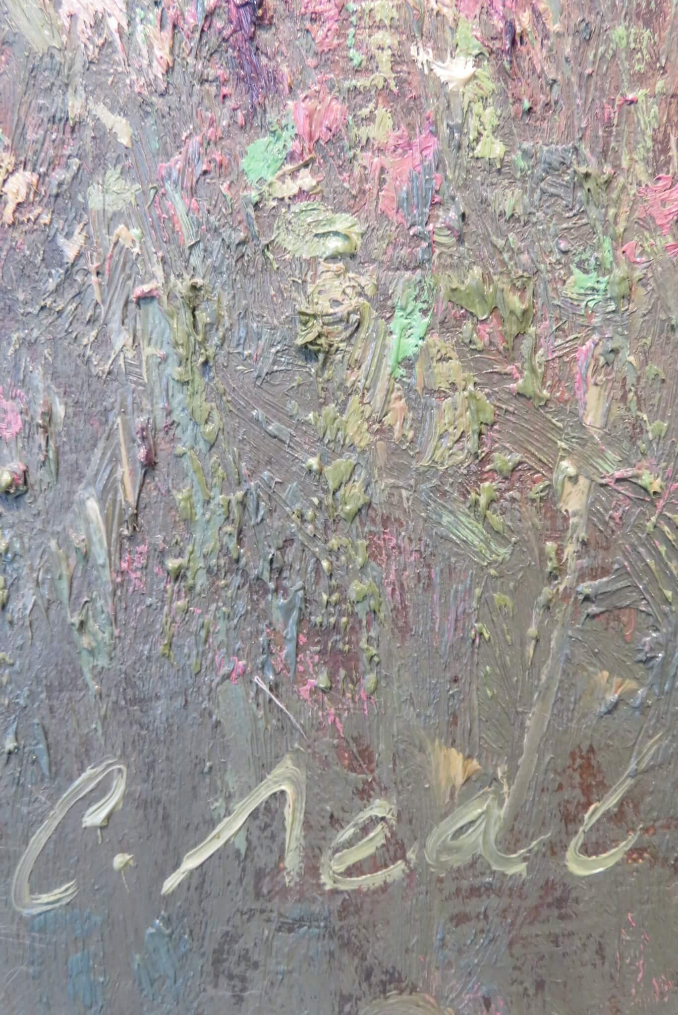 Cuadro al óleo original al óleo impresionista BIG post PAISAJE DE COTSWOLD de Charles Neal en venta 6
