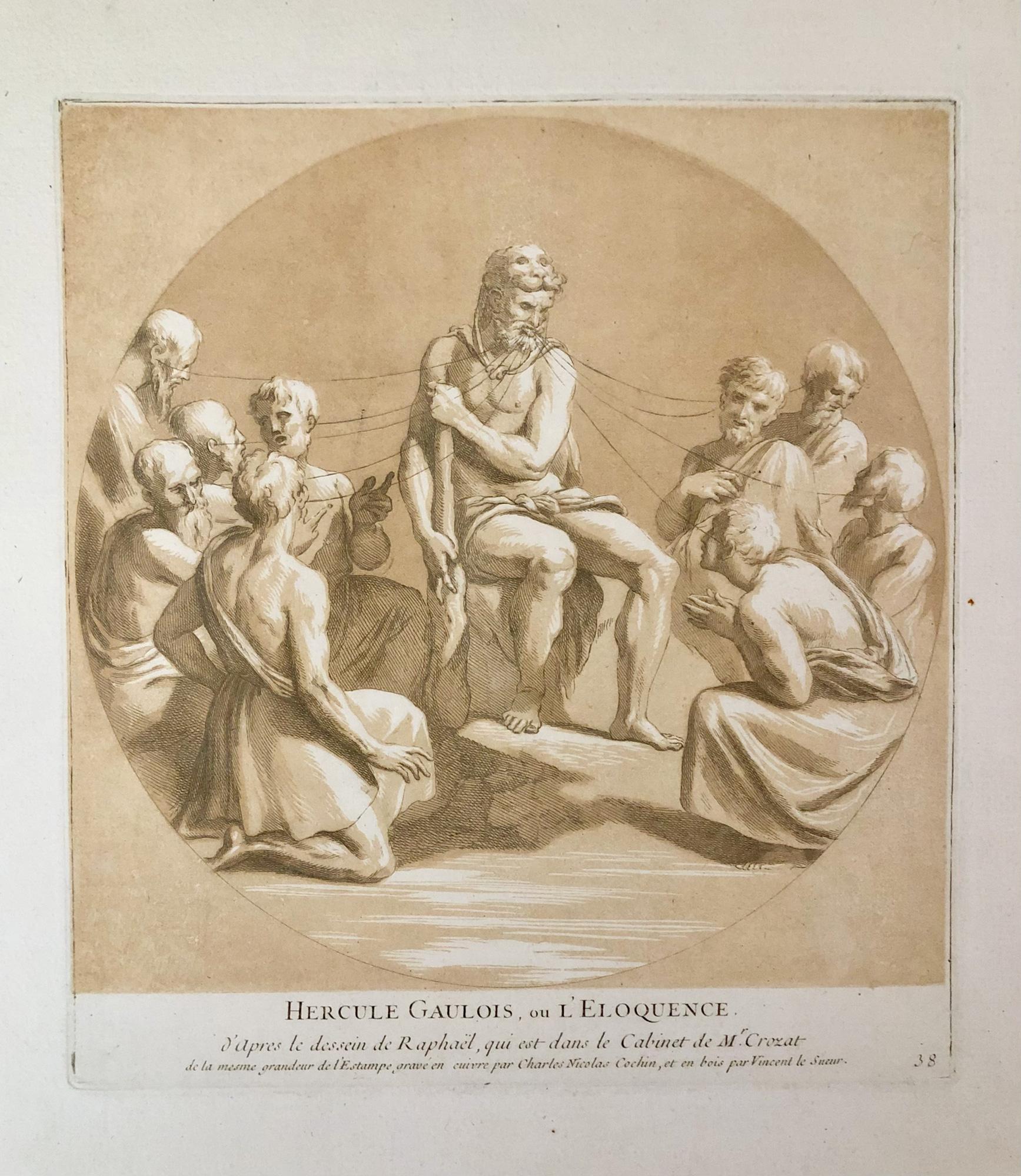 Charles-Nicolas II Cochin Portrait Print – Hercule Gaulois, ou L'Éloquence
