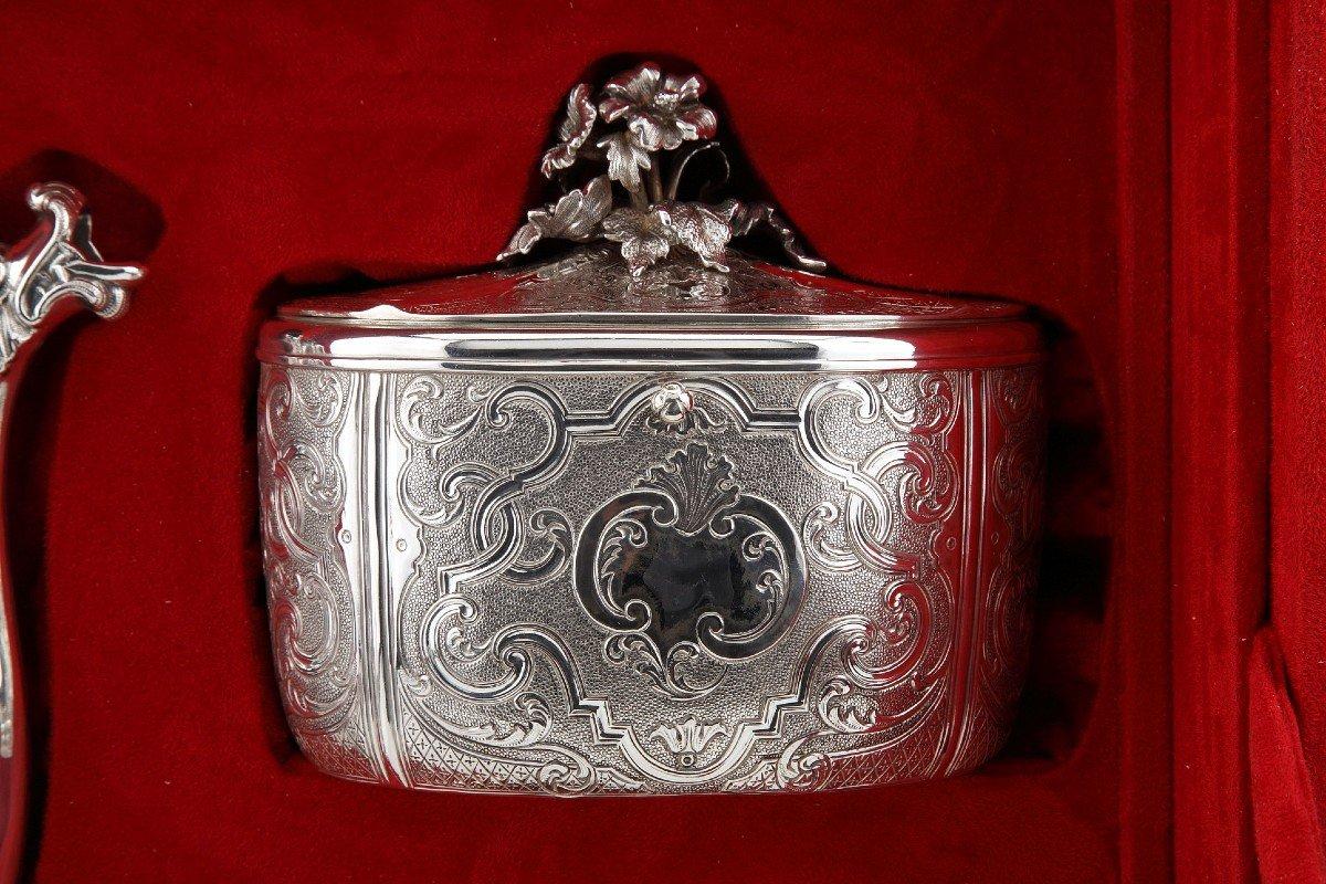 Charles Nicolas Odiot - Important Service Tea / Coffee Sterling Silver In Box XI For Sale 3