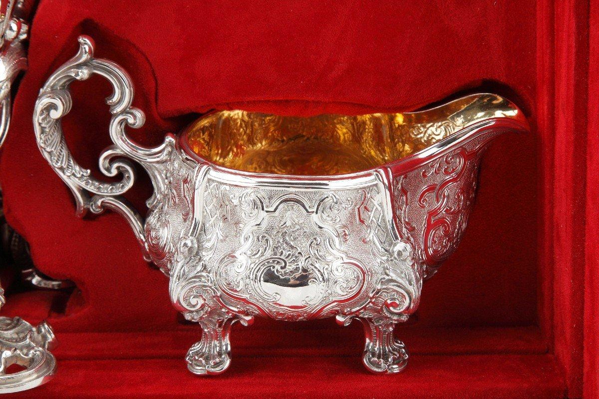 Charles Nicolas Odiot - Important Service Tea / Coffee Sterling Silver In Box XI For Sale 4