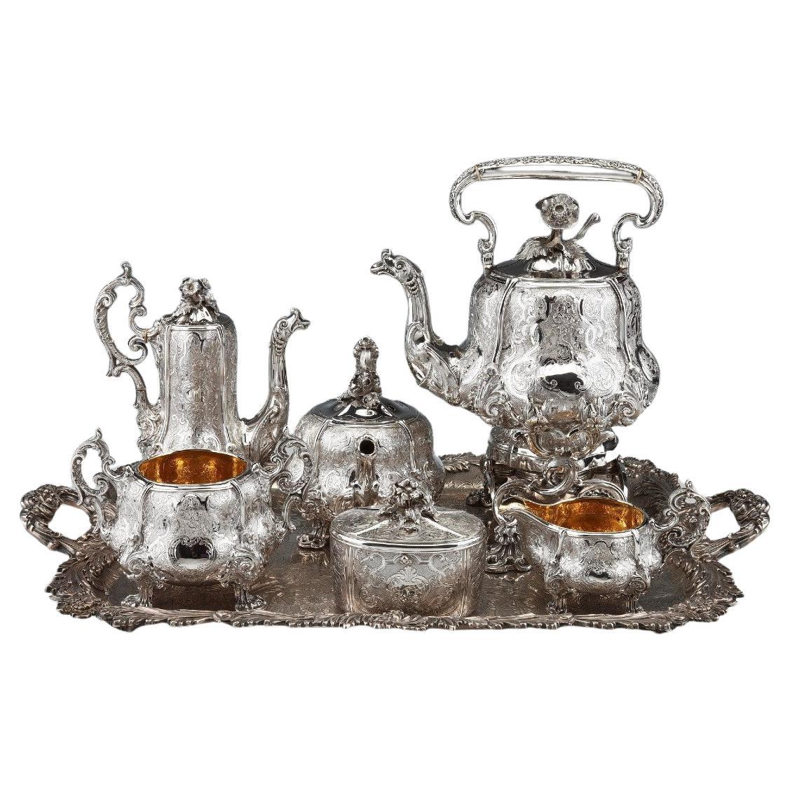 Charles Nicolas Odiot - Important Service Tea / Coffee Sterling Silver In Box XI For Sale