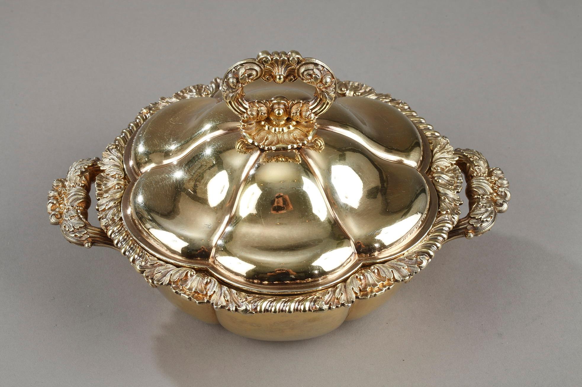 Charles Nicolas Odiot, Vermeil Oille Tureen, Mid-19th Century For Sale 4