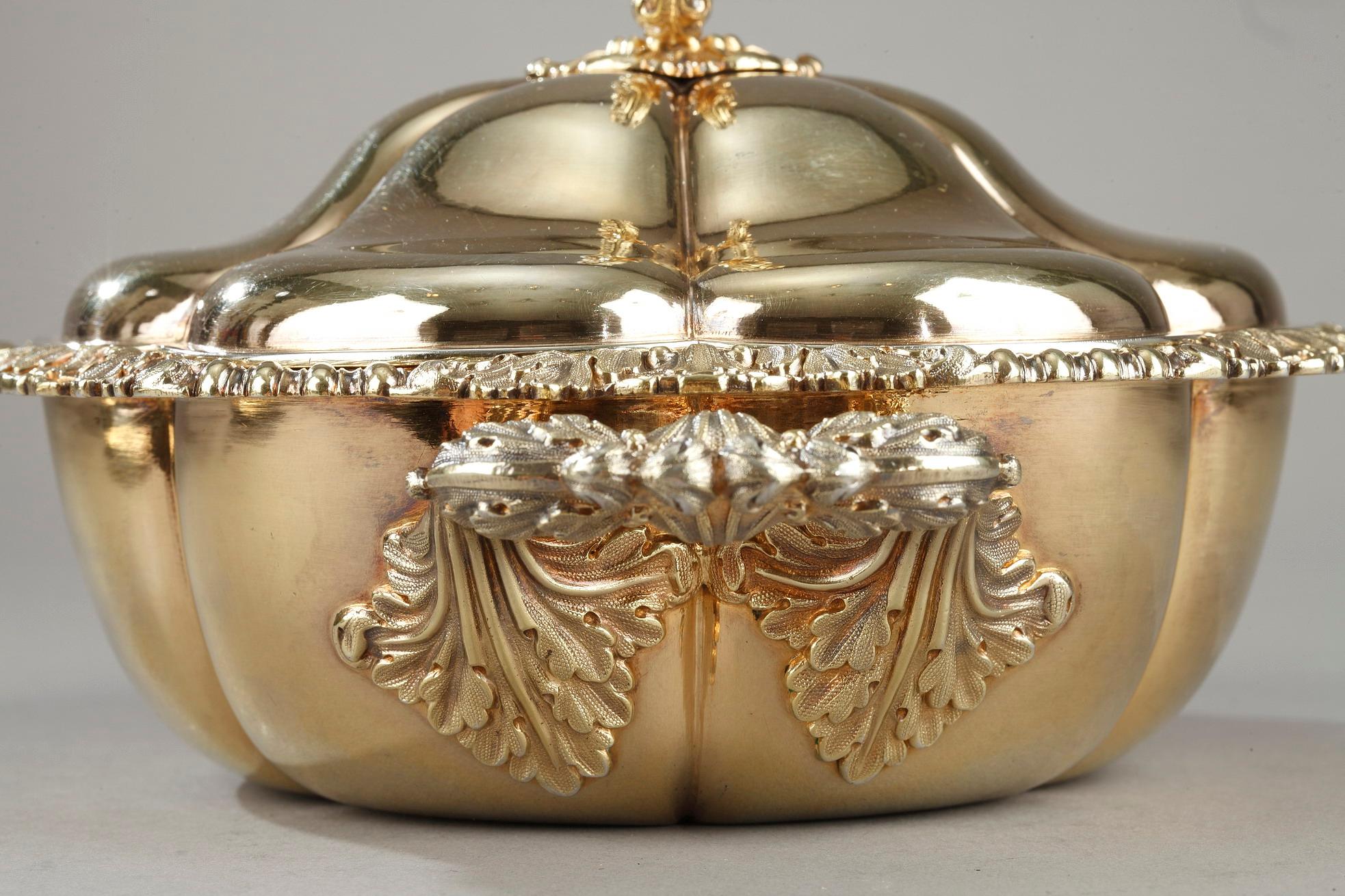 Charles Nicolas Odiot, Vermeil Oille Tureen, Mid-19th Century For Sale 8