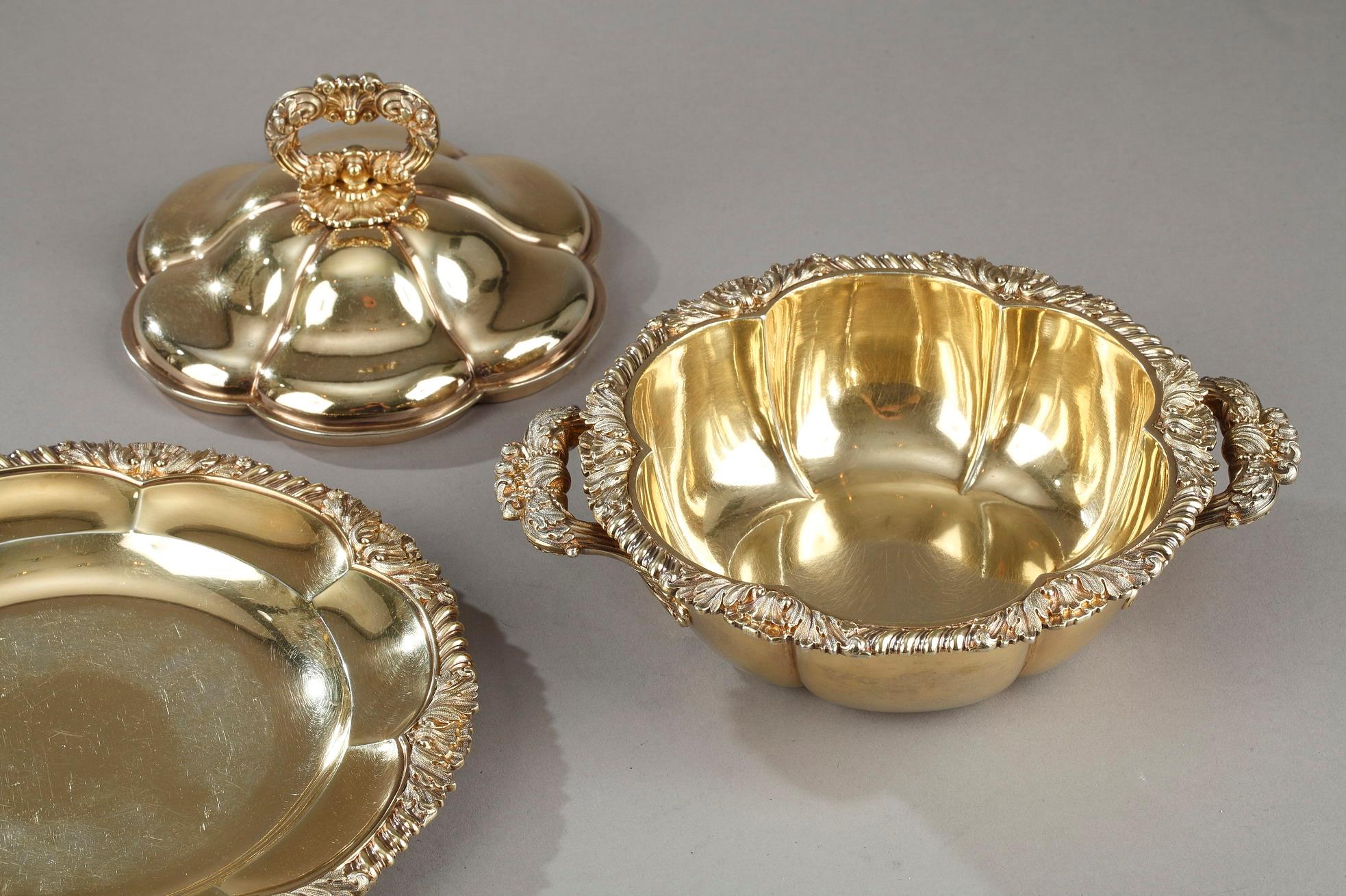Charles Nicolas Odiot, Vermeil Oille Tureen, Mid-19th Century For Sale 1