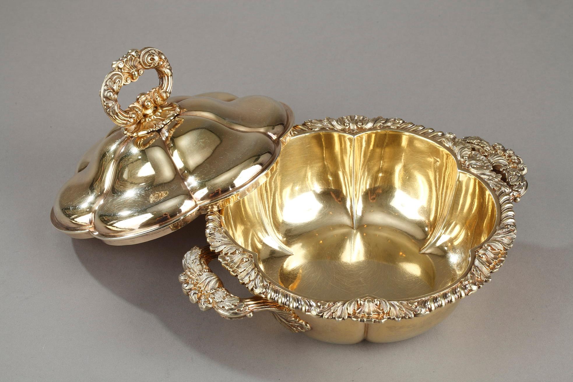 Charles Nicolas Odiot, Vermeil Oille Tureen, Mid-19th Century For Sale 3