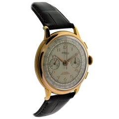 Vintage Charles Nicolet Rose Gold Filled New Old Stock Chronograph, circa 1940s