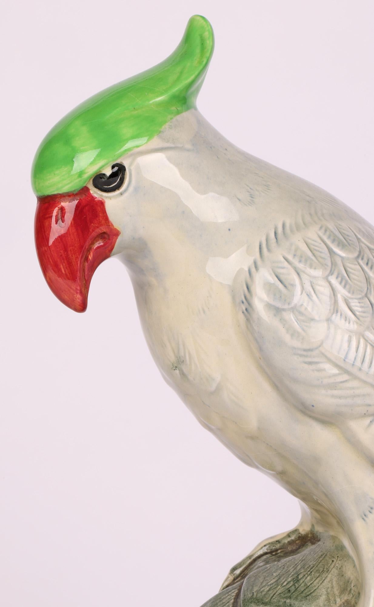 Charles Noke für Royal Doulton Cockatoo-Hülle, Keramik-Spiegeldecke (Englisch) im Angebot