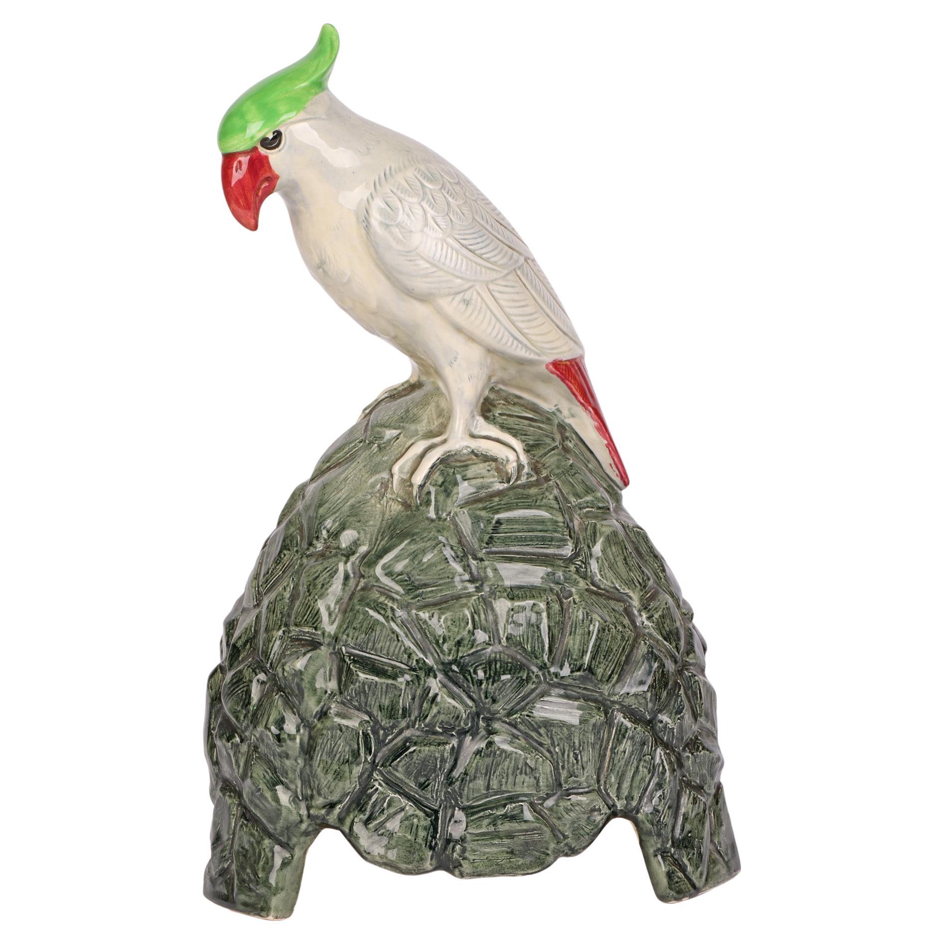 Charles Noke für Royal Doulton Cockatoo-Hülle, Keramik-Spiegeldecke im Angebot