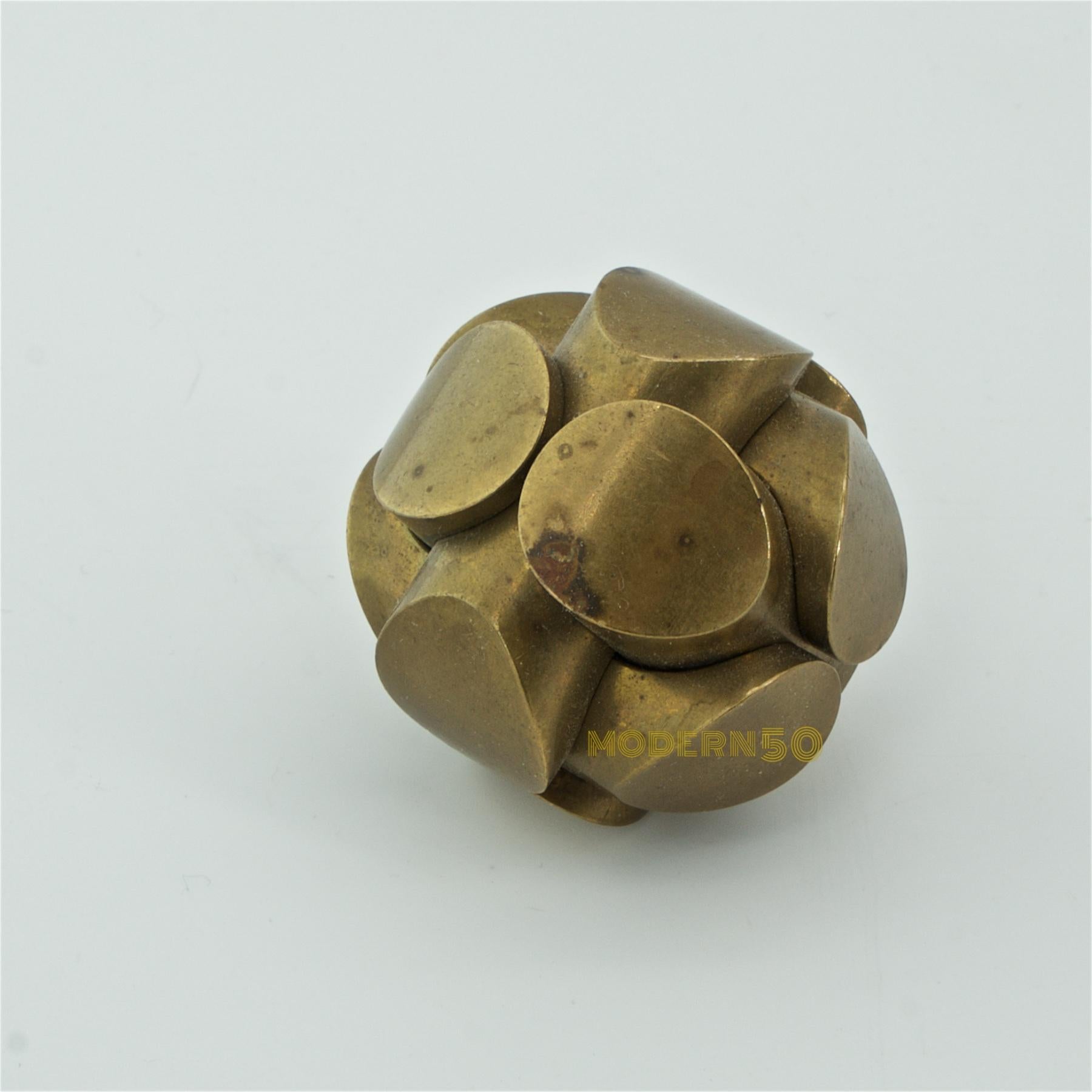 Mid-Century Modern Charles Perry Brass Mathematic Puzzle Sculpture Mid-Century MIT Interior Design