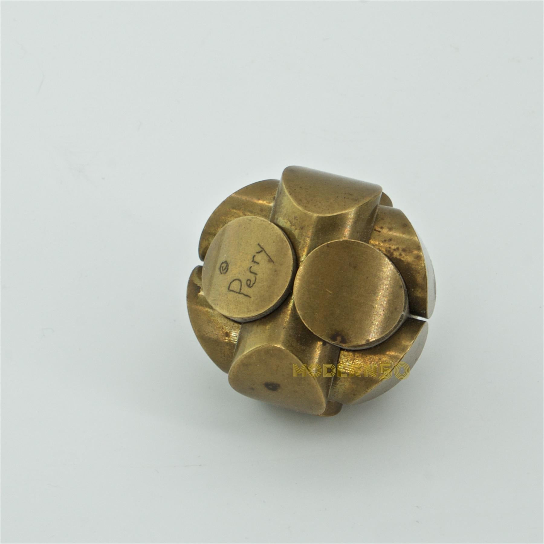 American Charles Perry Brass Mathematic Puzzle Sculpture Mid-Century MIT Interior Design