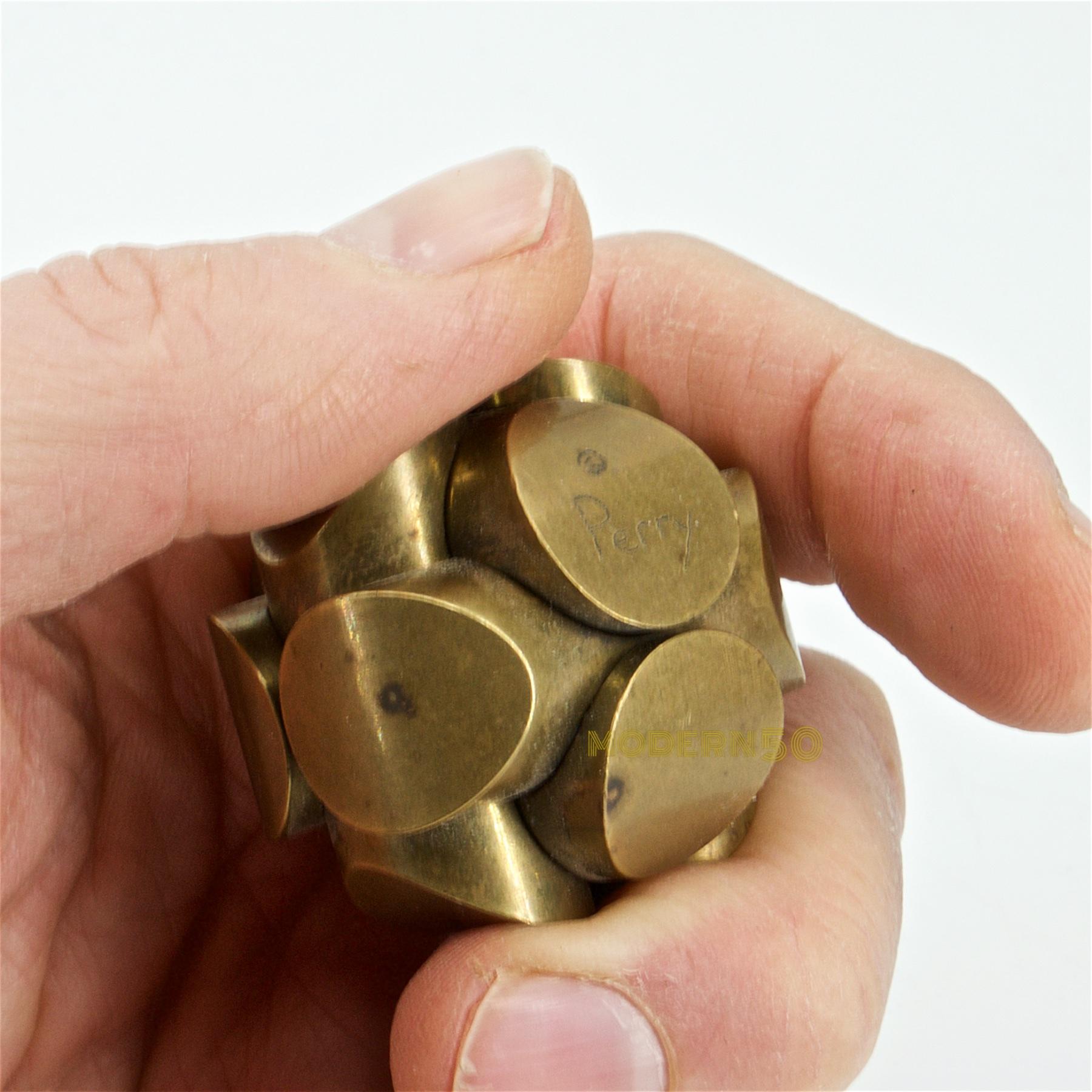 Machine-Made Charles Perry Brass Mathematic Puzzle Sculpture Mid-Century MIT Interior Design