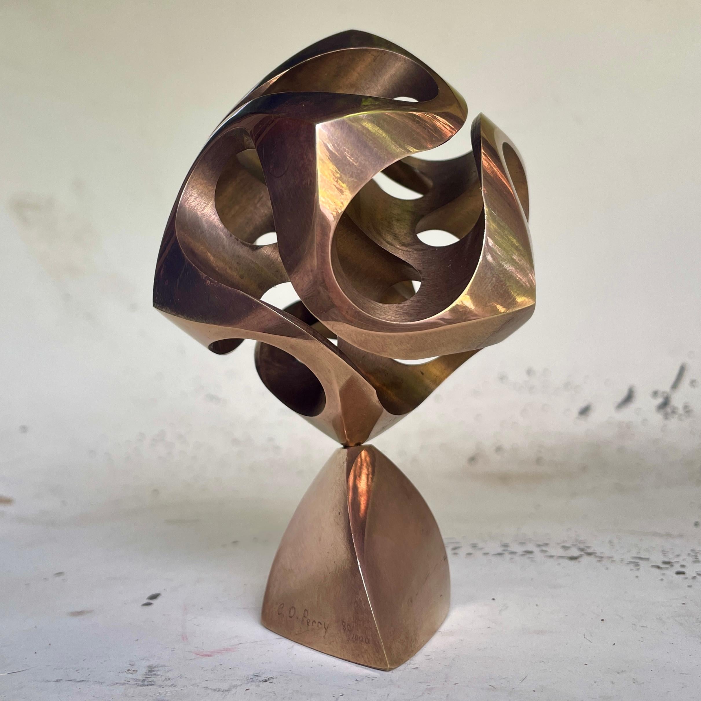 Machine-Made Charles O. Perry Cassini Bronze MIT Mathematical Geometric Desk Sculpture For Sale