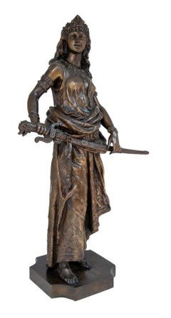 Sculpture Salome en bronze patiné de Charles Levy