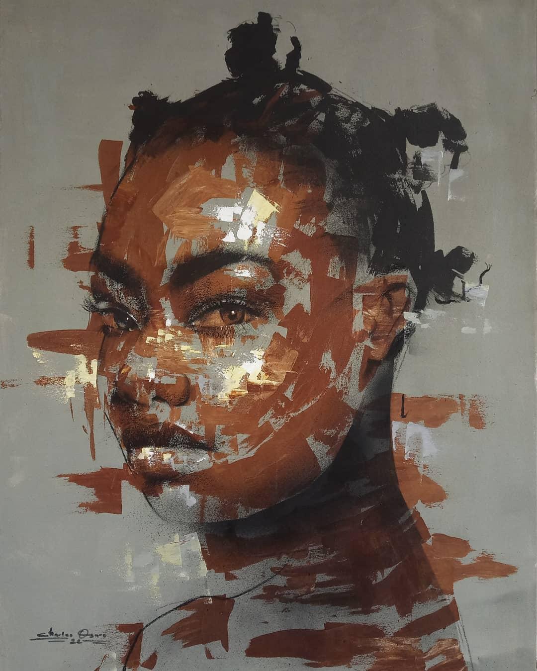 Portrait Painting Charles Osaro - Nubile