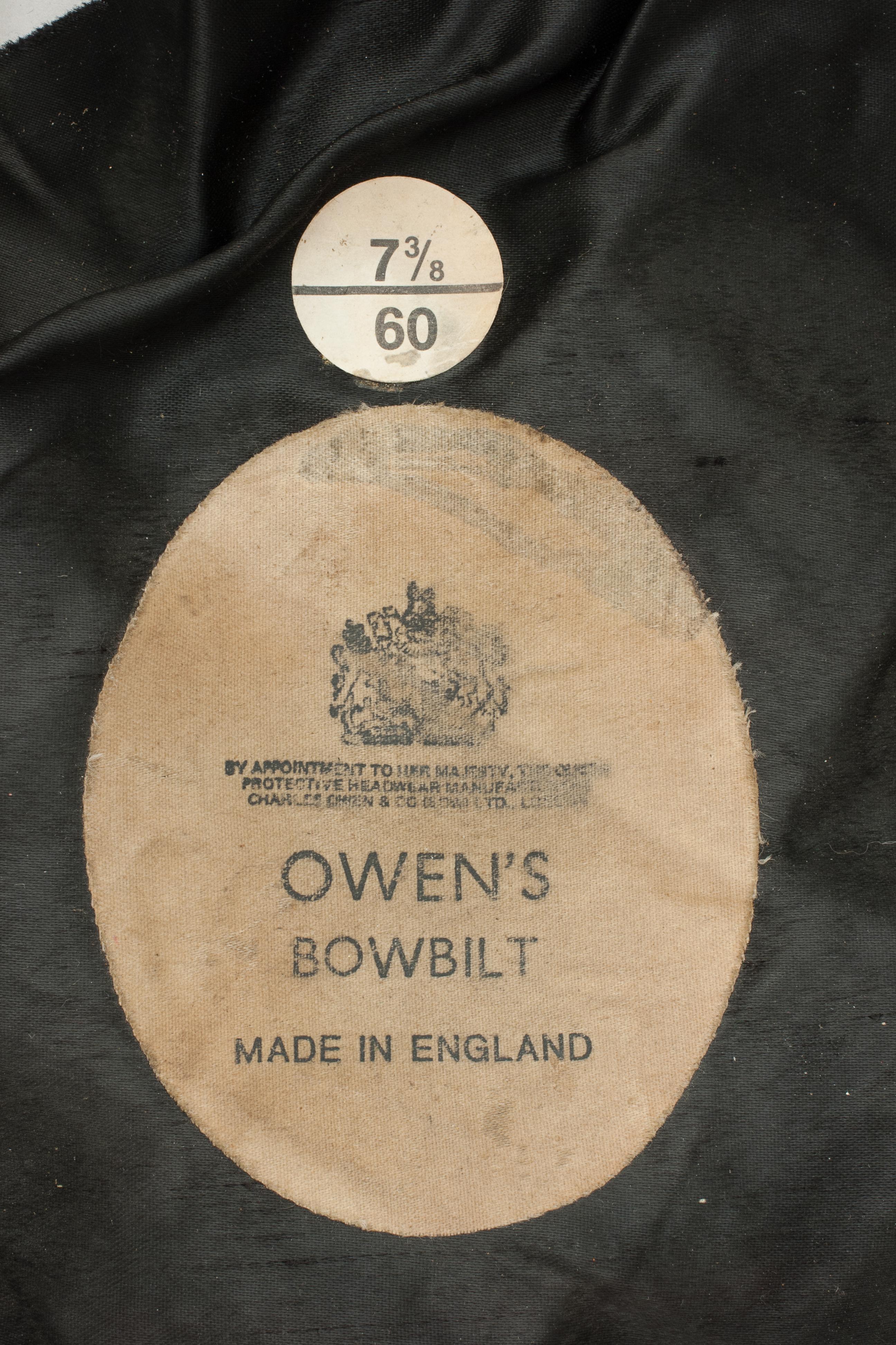 British Charles Owen's Bowbilt Motorcycle Crash Helmet, Everoak, Vincent