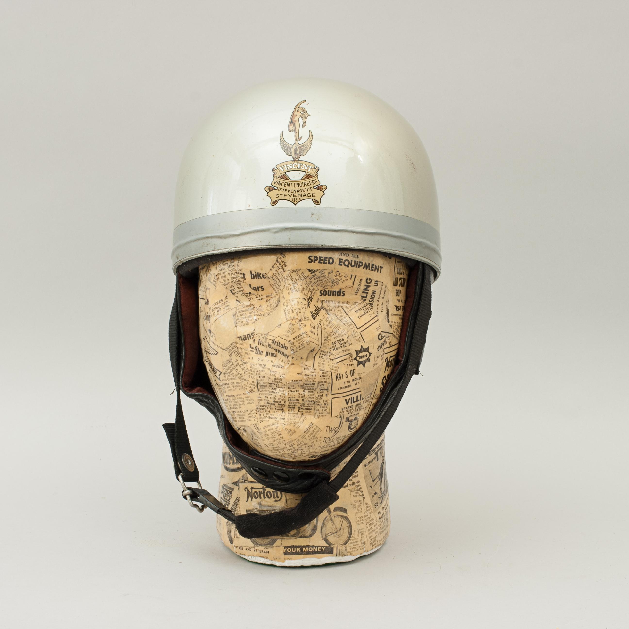 Charles Owen's Bowbilt Motorcycle Crash Helmet, Everoak, Vincent 1