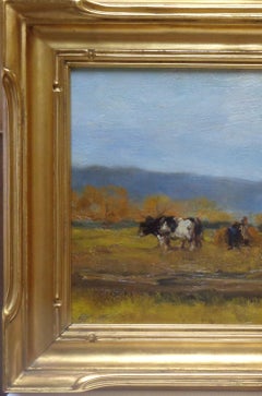 Charles Fr̩chon Pittura impressionista americana Salmagundi Rock Port Farm w Cow